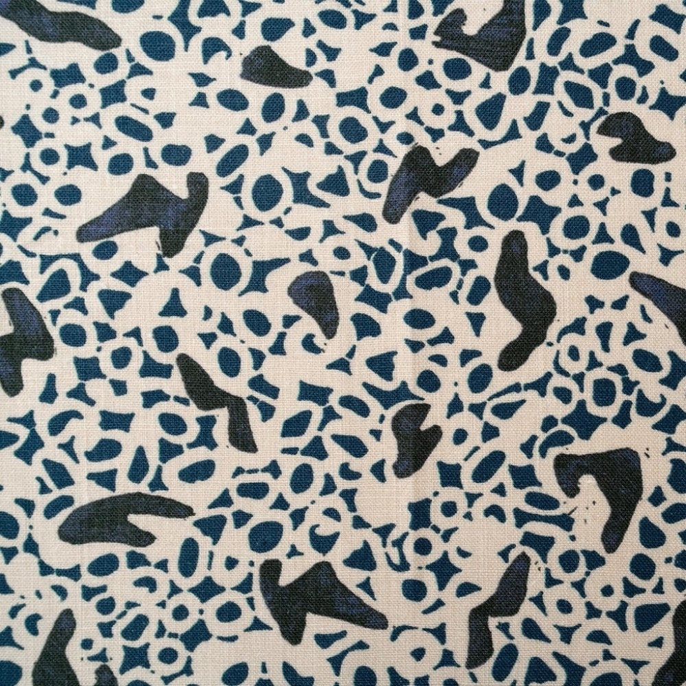 NATASHA BARADARAN SIMONE OBSIDIAN/ ROSEWATER FABRIC 2 YARDS